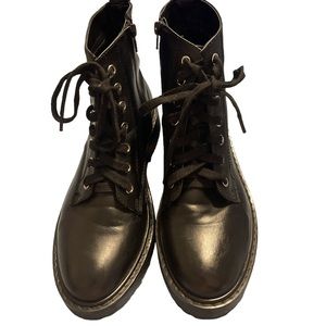 Women’s Madden Girl Black Combat Boots Size 8